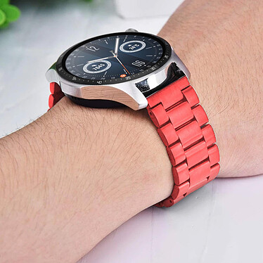 Avizar Bracelet pour Huawei Watch GT Runner / Watch GT 3 46mm Maille Acier Rouge pas cher