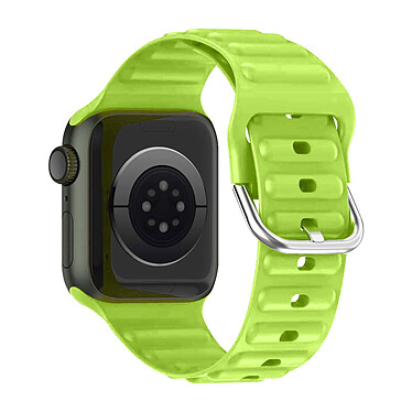 Avizar Bracelet pour Apple Watch 41mm et 40mm et 28mm Silicone Ajustable Fermoir Ardillon  Vert citron