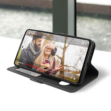 Acheter Avizar Housse Samsung Galaxy S22 Plus avec Clapet Double Fenêtre Support Vidéo noir