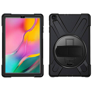 Avizar Coque Galaxy Tab A 10.1 2019 Hybride Poignée Rotative Béquille Support Noir