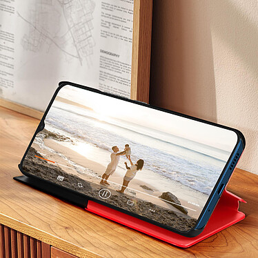 Avis Avizar Étui Clear View pour Xiaomi Redmi 12C Fenêtre Affichage Heure Support Vidéo  Rouge