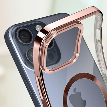 Acheter Avizar Coque MagSafe pour iPhone 15 Pro Max Silicone Protection Caméra  Contour Chromé Rose