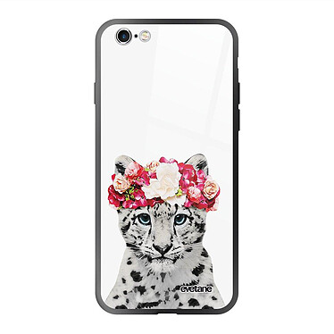 Evetane Coque iPhone 6/6s Coque Soft Touch Glossy Leopard Couronne Design
