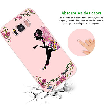 Avis Evetane Coque Samsung Galaxy S8 Silicone Liquide Douce rose pâle Fée Fleurale