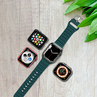 Avizar Bracelet pour Apple Watch 41mm et 40mm et 28mm Silicone Ajustable Fermoir Ardillon  Bleu Canard pas cher