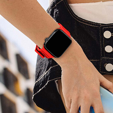 Avizar Bracelet pour Apple Watch 41mm et 40mm et 38 mm Silicone Souple et Doux  Rouge pas cher