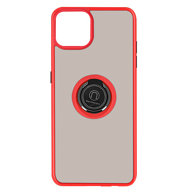 Avizar Coque pour iPhone 13 Mini Bi-matière Bague Métallique Support Vidéo Rouge