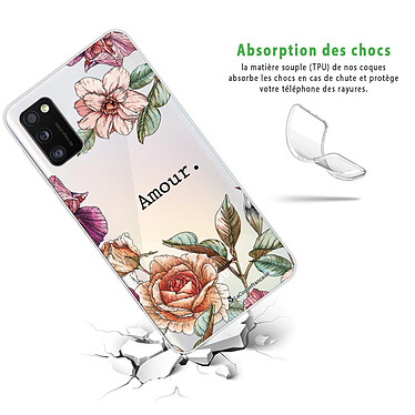 Avis LaCoqueFrançaise Coque Samsung Galaxy A41 360 intégrale transparente Motif Amour en fleurs Tendance