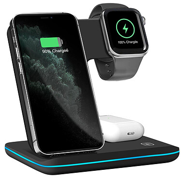 Avizar Dock de charge à induction iPhone, Apple Watch et AirPods Vertical  Noir