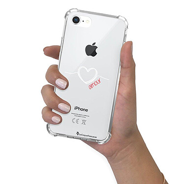 LaCoqueFrançaise Coque iPhone 7/8/ iPhone SE 2020 anti-choc souple angles renforcés transparente Motif Coeur Blanc Amour pas cher