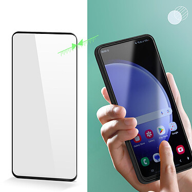 Avizar Verre Trempé pour Samsung Galaxy S23 FE Adhésion Totale Noir Transparent pas cher