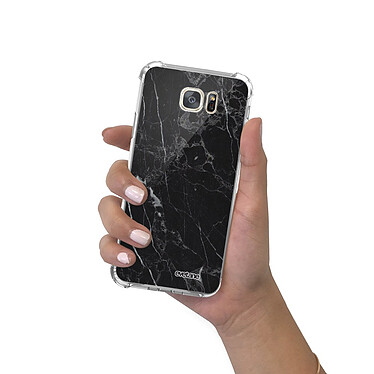 Evetane Coque Samsung Galaxy S7 anti-choc souple angles renforcés transparente Motif Marbre noir pas cher