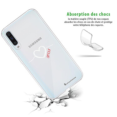 Avis LaCoqueFrançaise Coque Samsung Galaxy A70 360 intégrale transparente Motif Coeur Blanc Amour Tendance