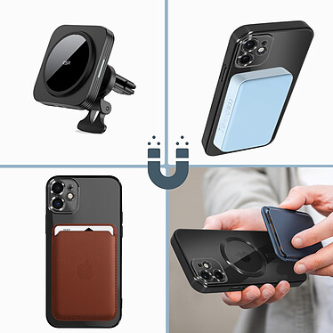 Acheter Avizar Coque MagSafe pour iPhone 11 Silicone Protection Caméra  Contour Chromé Noir