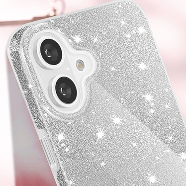 Avis Avizar Coque Paillette pour iPhone 16 Hybride Design Glamour Argent