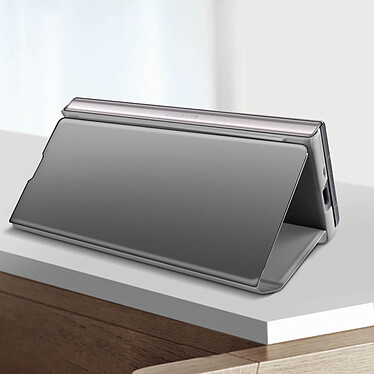 Avis Avizar Coque pour Samsung Z Fold 3 Clapet Translucide Miroir Support Vidéo Argent