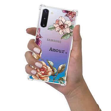LaCoqueFrançaise Coque Samsung Galaxy Note 10 anti-choc souple angles renforcés transparente Motif Amour en fleurs pas cher