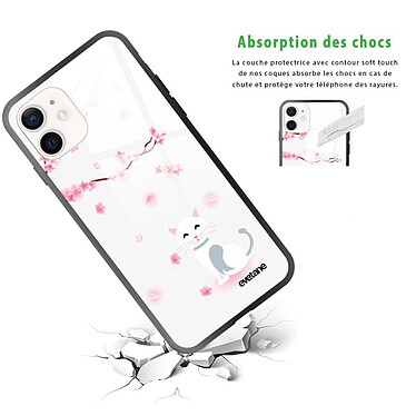 Avis Evetane Coque iPhone 12 Mini Coque Soft Touch Glossy Chat et Fleurs Design