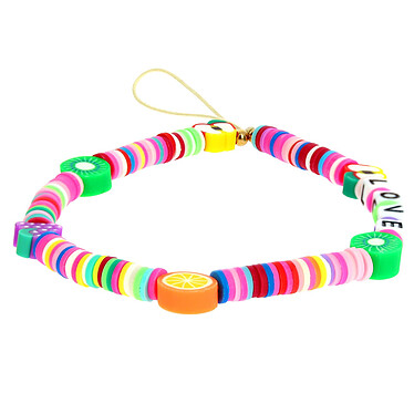 Avizar Bijou de Téléphone Bracelet Love 25cm Multicolore Collection Lovely