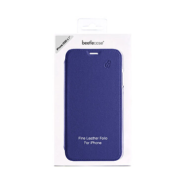 BEETLECASE Étui pour Apple iPhone 12 Pro Max Folio Premium en Cuir avec Dos Cristal Bleu marine pas cher