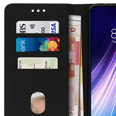 Avizar Étui Xiaomi Redmi Note 8 et Note 8 2021 Porte-cartes Fonction Support noir pas cher