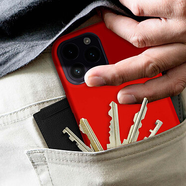 Avizar Coque pour iPhone 14 Pro Silicone Semi-rigide Finition Soft-touch Fine  rouge pas cher