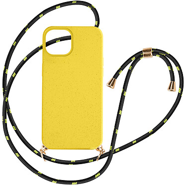 Avizar Coque cordon pour iPhone 15 Plus Silicone Recyclable  Jaune
