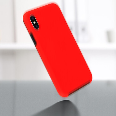 Avizar Coque iPhone X / XS Protection Silicone + Arrière Polycarbonate - Rouge pas cher
