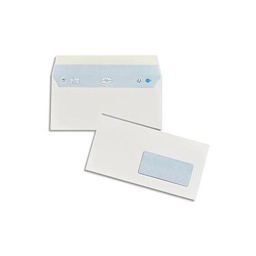OXFORD Boîte 200 enveloppes blanches auto-adhésives 90g 110x220mm DL fenêtre 45x100mm