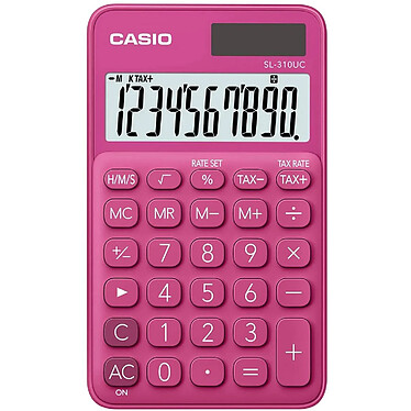 CASIO Calculatrice de poche SL-310UC-RD 10 Chiffres 7 x 12 cm Rose