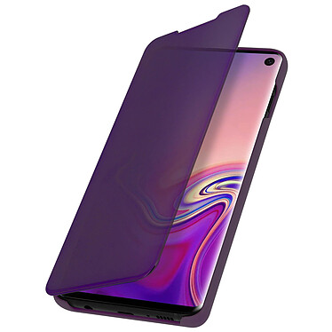 Avizar Housse Samsung Galaxy S10 Étui Miroir Clapet translucide Stand Vidéo violet