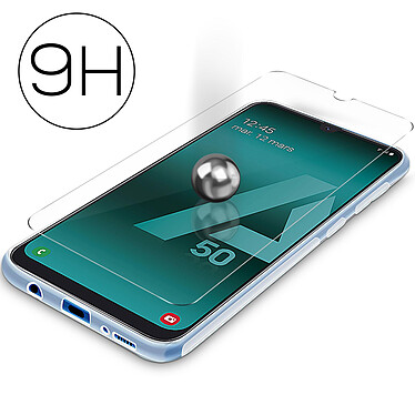 Avizar Coque Galaxy A50 Silicone Souple et Film Ecran Verre Trempé 9H Transparent pas cher