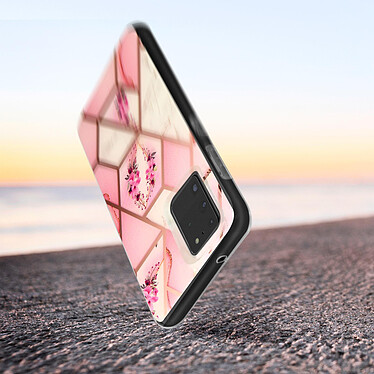 Avizar Coque Samsung Galaxy S20 Ultra Motif géométrique avec Cordon Amovible rose pas cher