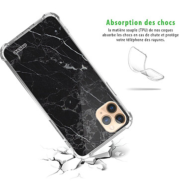 Avis Evetane Coque iPhone 11 Pro anti-choc souple angles renforcés transparente Motif Marbre noir