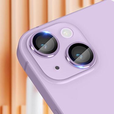 Avis Avizar Film caméra pour iPhone 14 et 14 Plus Verre trempé 9H 0.4mm  Transparent Contour violet