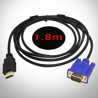 Avis LinQ Adaptateur Vidéo HDMI Mâle vers VGA Mâle 1080P 1,8m  Noir
