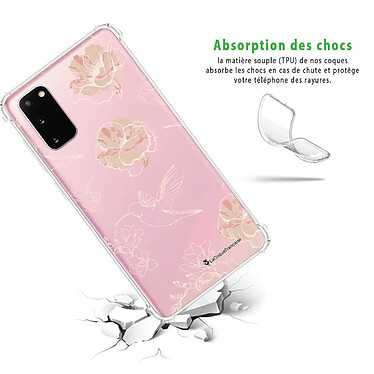 Avis LaCoqueFrançaise Coque Samsung Galaxy S20 Silicone antichocs Solides coins renforcés  transparente Motif Fleurs Blanches