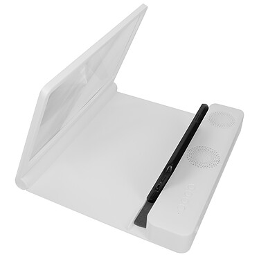 Avizar Magnificateur d'Écran Téléphone Zoom x3 Haut-Parleur Bluetooth Boutons Blanc