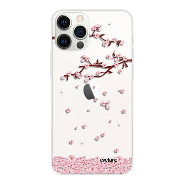 Evetane Coque iPhone 12/12 Pro silicone transparente Motif Chute De Fleurs ultra resistant