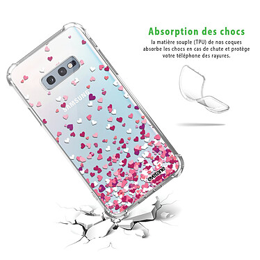 Avis Evetane Coque Samsung Galaxy S10e anti-choc souple angles renforcés transparente Motif Confettis De Coeur