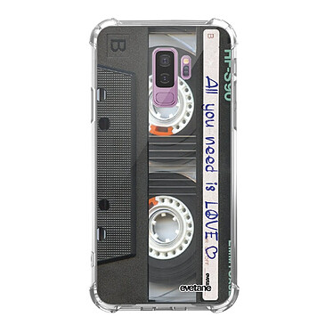 Evetane Coque Samsung Galaxy S9 Plus anti-choc souple angles renforcés transparente Motif Cassette