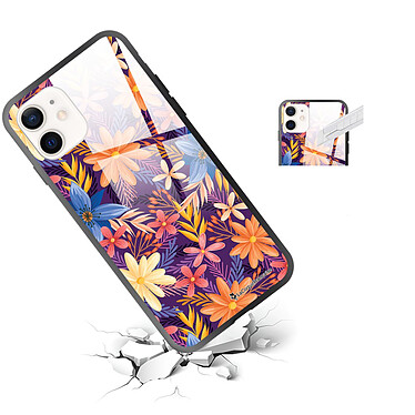 Avis LaCoqueFrançaise Coque iPhone 12 Mini Coque Soft Touch Glossy Fleurs violettes et oranges Design