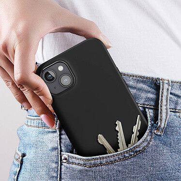 Avis Avizar Coque pour iPhone 15 Plus Silicone Semi-rigide Finition Douce au Toucher Fine  Noir