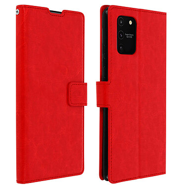 Avizar Housse Samsung Galaxy S10 Lite Porte-carte Fonction Support Vintage rouge