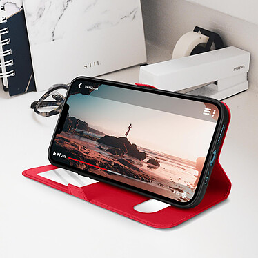 Acheter Avizar Housse iPhone 13 Pro Max avec Double Fenêtre Support Vidéo rouge