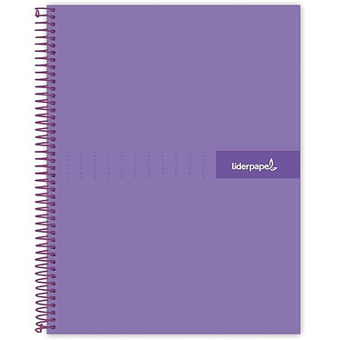 LIDERPAPEL Cahier spirale Crafty couverture contrecollée A5 240p 90g microperforé - Violet