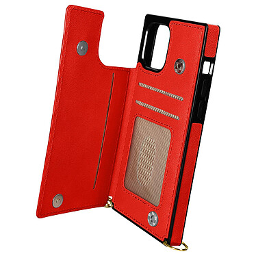 Avizar Coque Cordon iPhone 12 et 12 Pro Multifonction Avec Lanière - rouge