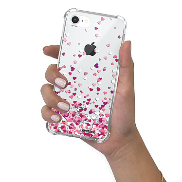 Evetane Coque iPhone 7/8/ iPhone SE 2020 anti-choc souple angles renforcés transparente Motif Confettis De Coeur pas cher