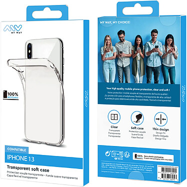 Acheter Myway Coque pour iPhone 13 Souple en TPU Transparent