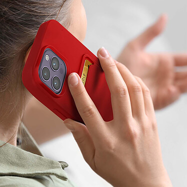 Avis Avizar Coque pour iPhone 14 Pro Max Silicone Souple Porte-carte Fine Légère  rouge